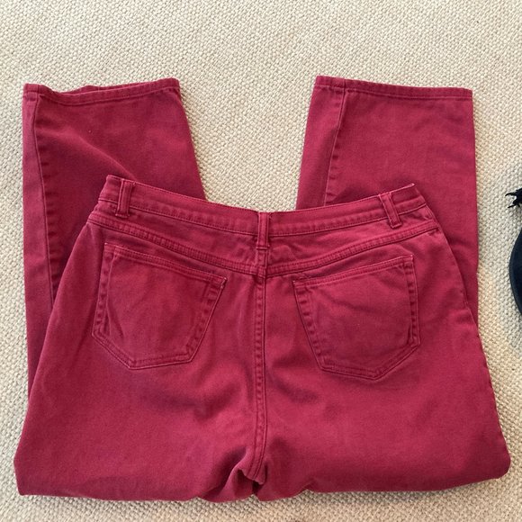 Style & Co. Burgundy Wide Barrel Leg Jeans 14 - Picture 5 of 5
